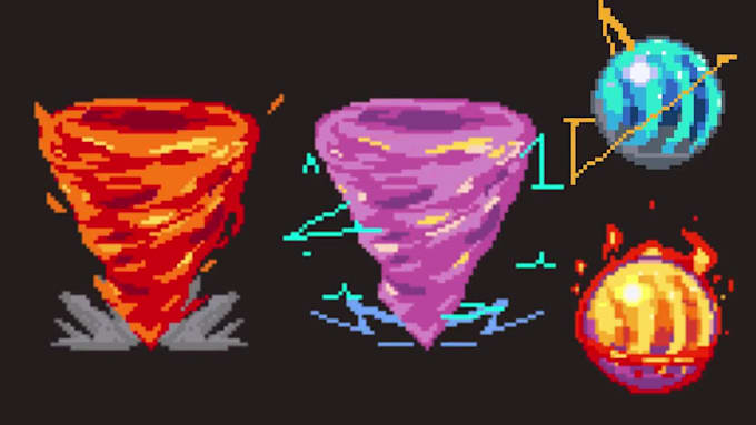 create 2d pixel art vfx pixel vfx animation rpg spell animation game assets