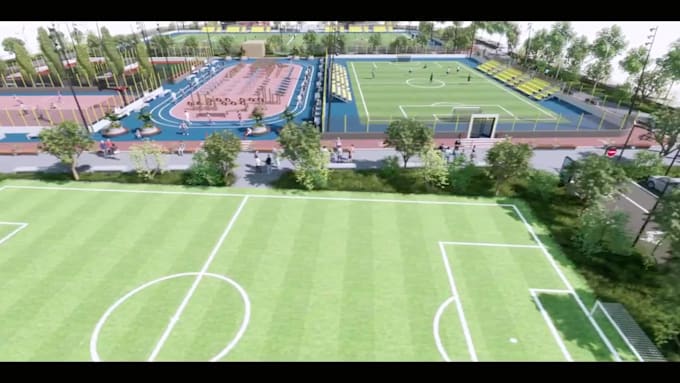 design realistic 3d sports complex, stadium, arena and recreation center