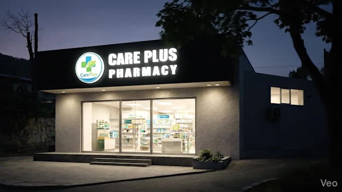 create commercial signage visualization with day night presentation render