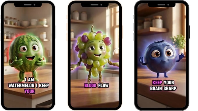 create viral ai talking object and fruit animation shorts