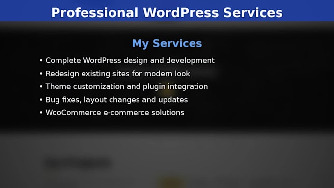 design build or make changes to your wordpress website