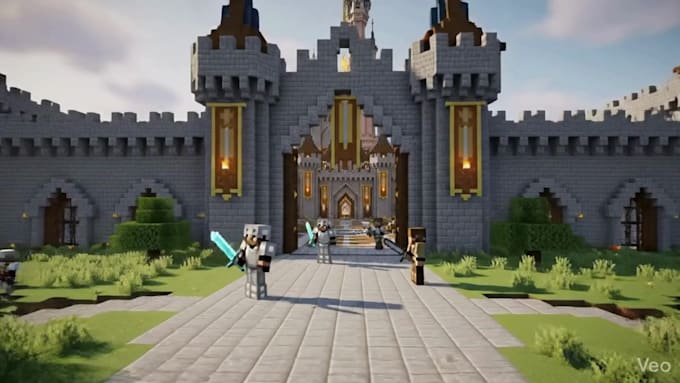build cinematic minecraft cities, with professional exterior, interior design
