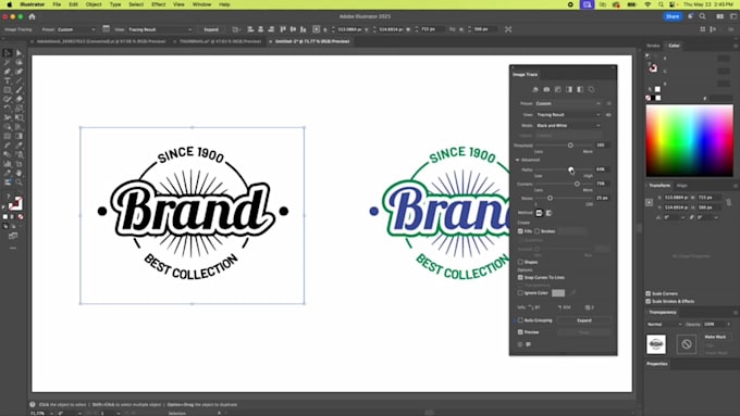 manually convert png to vector and redraw logo