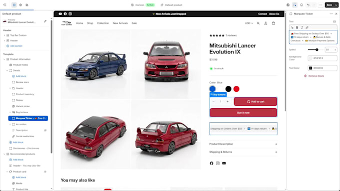 fix shopify bugs, CSS, and responsive issues