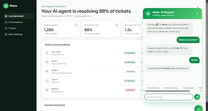 build a custom ai customer support and order tracking chatbot for shopify