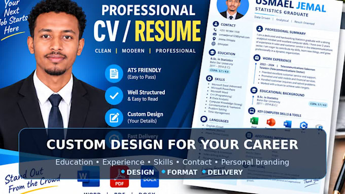 create a professional ats friendly CV and resume