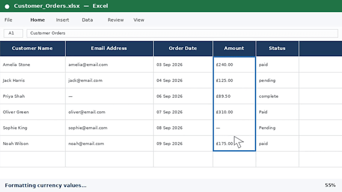 clean, format and organise your excel or google sheets data