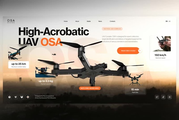 design a drone photography website, aerial videography website