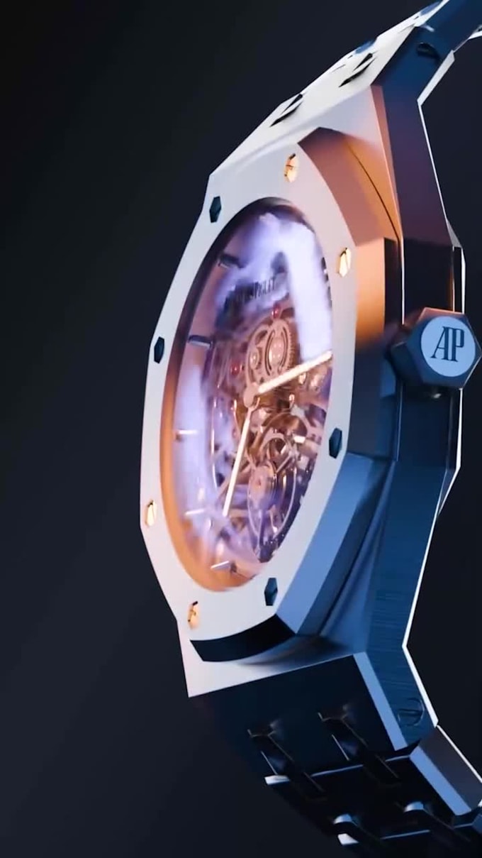 create custom 3d watch rendering, realistic 3d watch animation, watch modelling