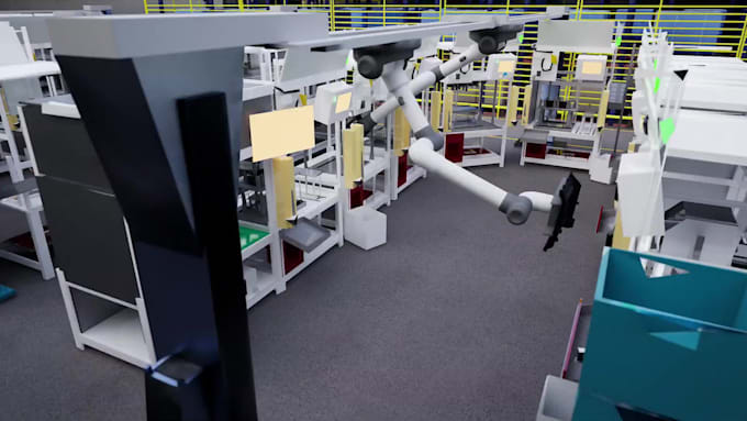create 3d mechanical industrial process visualization animation video