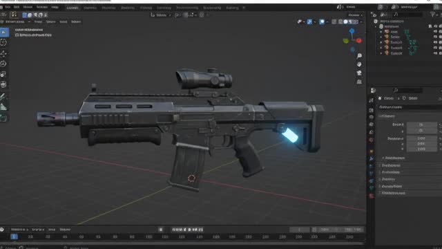 create realistic 3d weapon models, gun model, firearms model, hard surface model