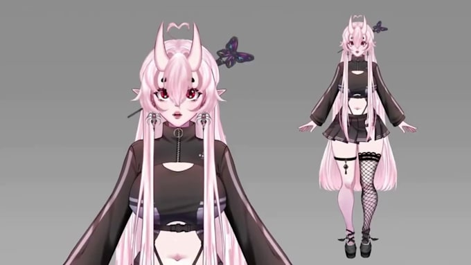 custom vtuber model, 2d vtuber model, rig and animate live2d 3d vtuber anime