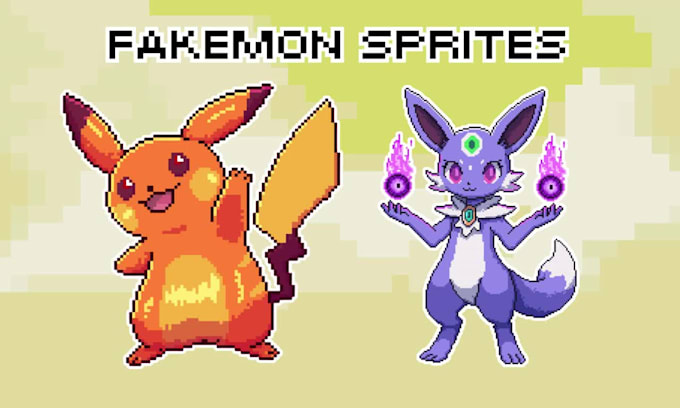 create pokemon or fakemon pixel art sprite for your game