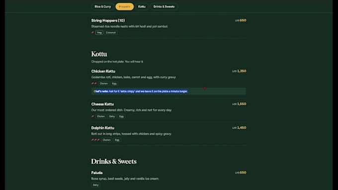 build a digital menu website with qr code