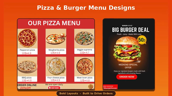 design modern restaurant menu, flyers, brochures and posters