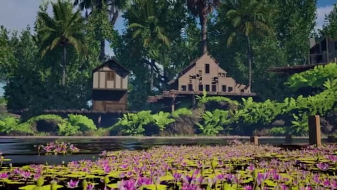 create realistic 3d environment game map level design in unreal engine or unity