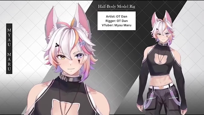 design vtuber model, male vtuber live2d furry vtuber rigging ready for streaming