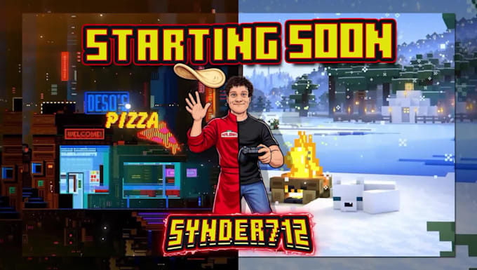 design animated starting soon brb offline stream screens for twitch kick youtube