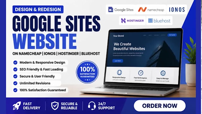 design google sites website, namecheap website, ionos, hostinger, bluehost