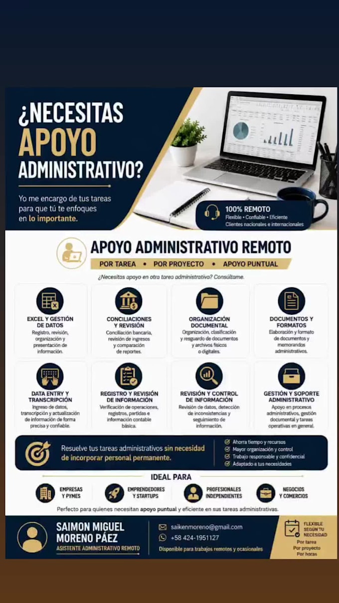 provide remote administrative and bookkeeping support