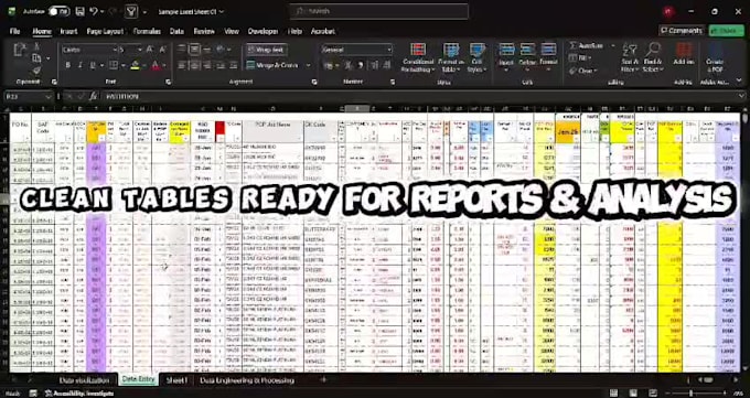 clean, format, merge, split excel data