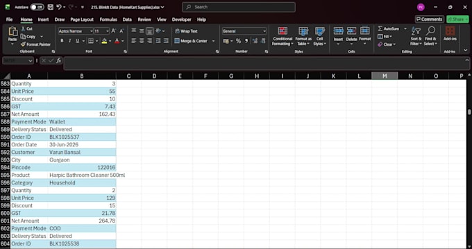 clean messy excel data and create pivot tables and charts