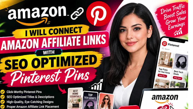 connect amazon affiliate links with SEO optimized pinterest pins