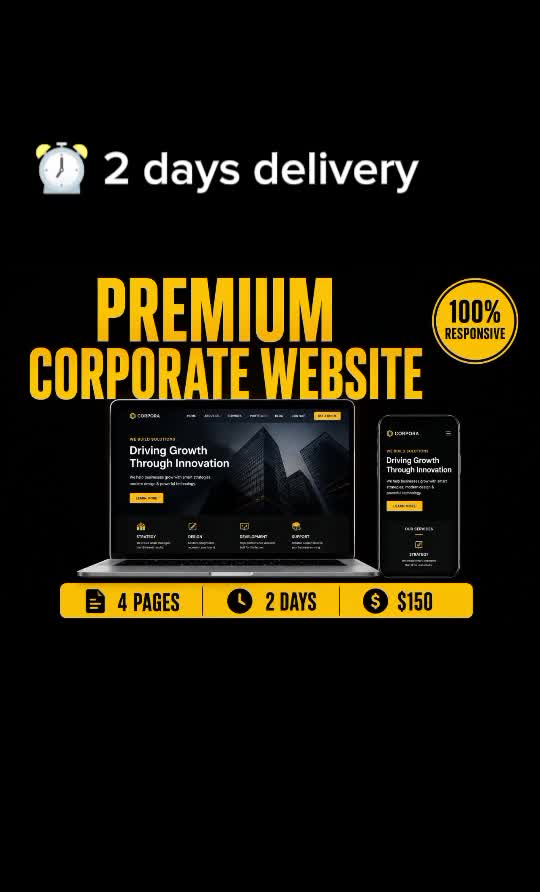 build a premium business corporate website in html, CSS