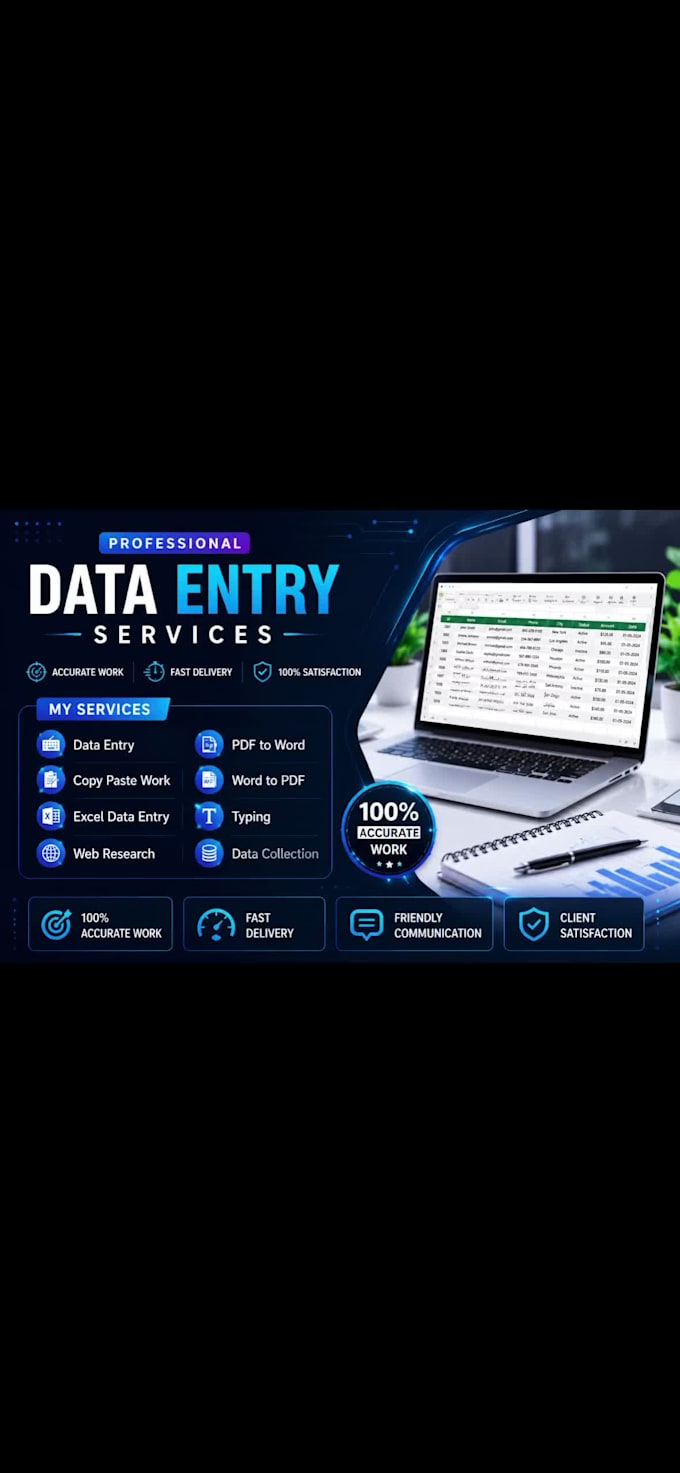 accurate data entry, copy paste, web research and excel data entry
