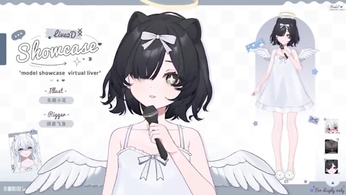 design and rig female live2d vtuber model live 2d vtuber model live2d rigging