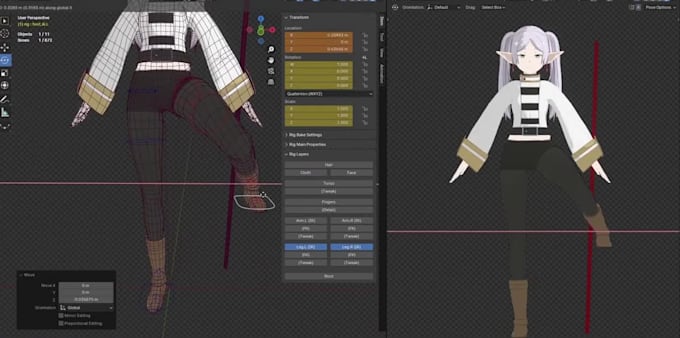 vtuber 3d avatar rigging for vseeface,vrm vrchat,blendshape,ue5 face squashy rig