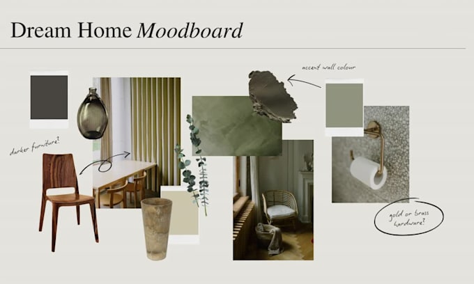 create an interior design mood board for any room