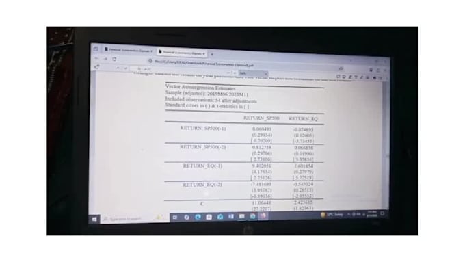 do econometrics projects, analysis, interpretation with eviews