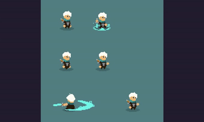 2d pixel art character sprite sheet animation for rpg top down game art ...