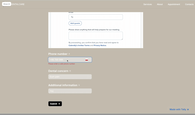 build a responsive dentist website with appointment booking