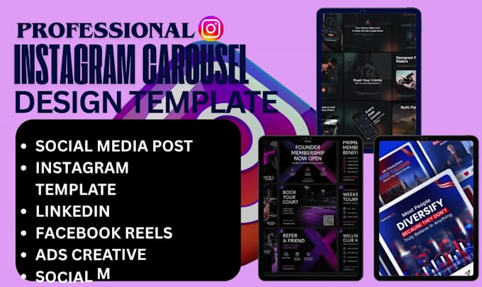 instagram carousel posts, editable canva template, and linkedin carousel