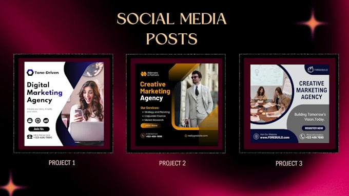create instagram posts , logo and print media
