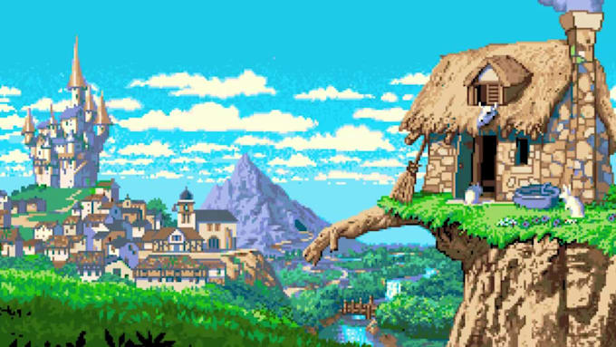 pixel art parallax background animation pixel landscape scenery environment art