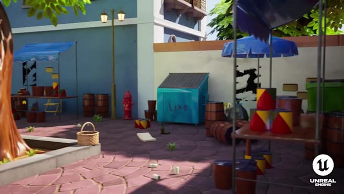 3d stylized game environment unreal engine 5 rpg level design unitygame 3d level