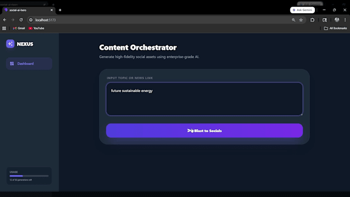 deploy a ready made react ai content engine