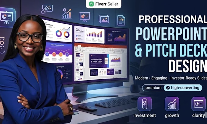 design or redesign powerpoint presentation ppt, pitch deck, canva, google slides