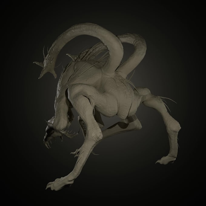 sculpt 3d monster for games or 3d printing