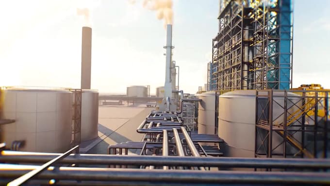 create 3d industrial animation oil and gas process plant engineering visual