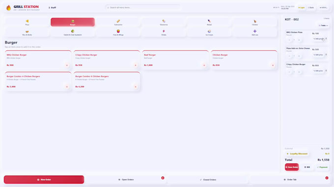 custom restaurant pos web application