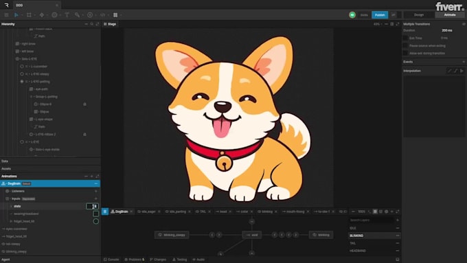 create interactive rive lottie animations for web and app