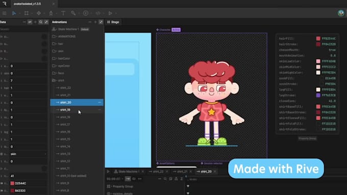 create a custom rive, lottie web animation