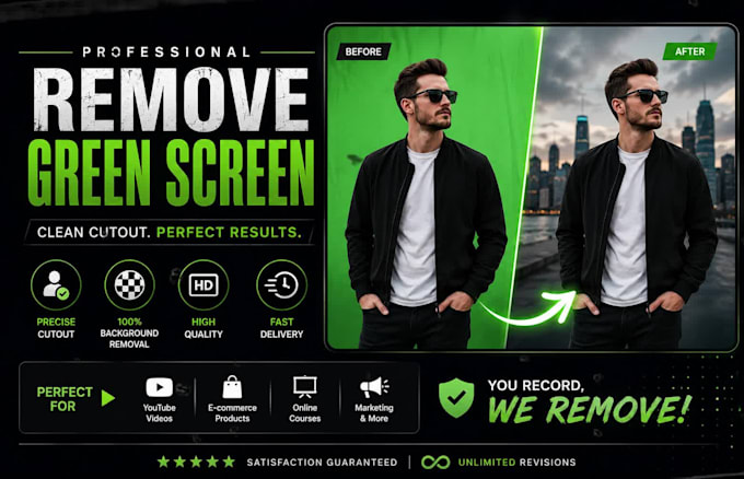 remove green screen from any video