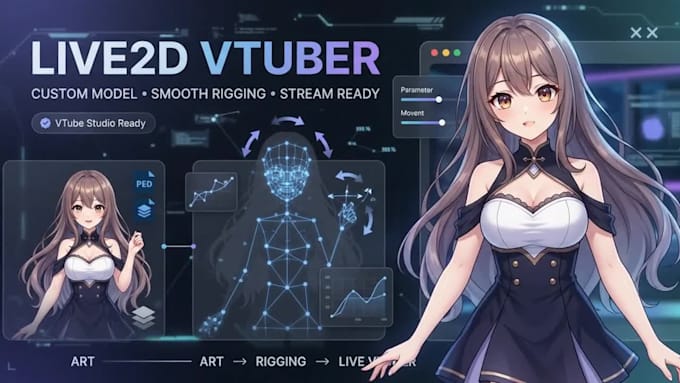 design and rig a professional live2d vtuber model for vtube studio