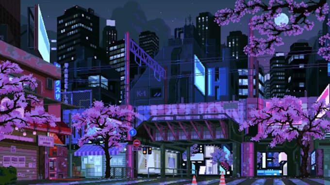 do pixel art scene background pixel art animation game character environment