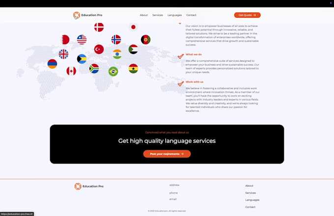 create custom wordpress business website modern responsive animated